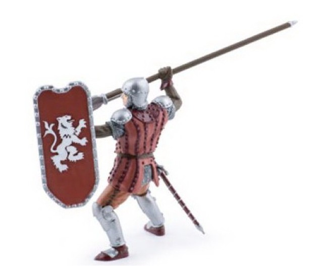 Papo figurina cavaler cu sulita si scut rosu Papo figurina cavaler cu sulita si scut rosu