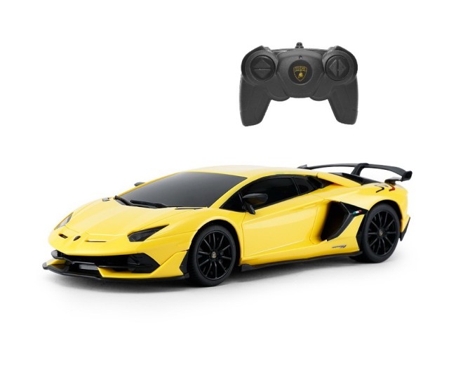 Masina cu telecomanda lamborghini aventador svj galben cu scara 1 la 24 Masina cu telecomanda lamborghini aventador svj galben cu scara 1 la 24