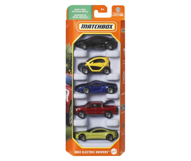 Matchbox set 5 masinute metalice mbx electric drivers scara 1:64 Matchbox set 5 masinute metalice mbx electric drivers scara 1:64