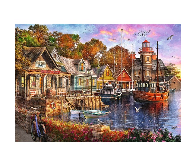 Puzzle trefl 1000 premium plus tea time portul minunat Puzzle trefl 1000 premium plus tea time portul minunat