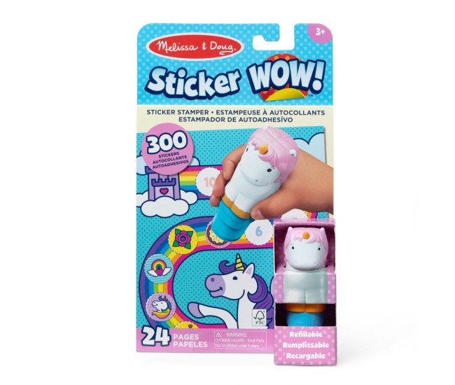 Melissa and doug sticker wow set de joaca autocolante si stampila unicorn