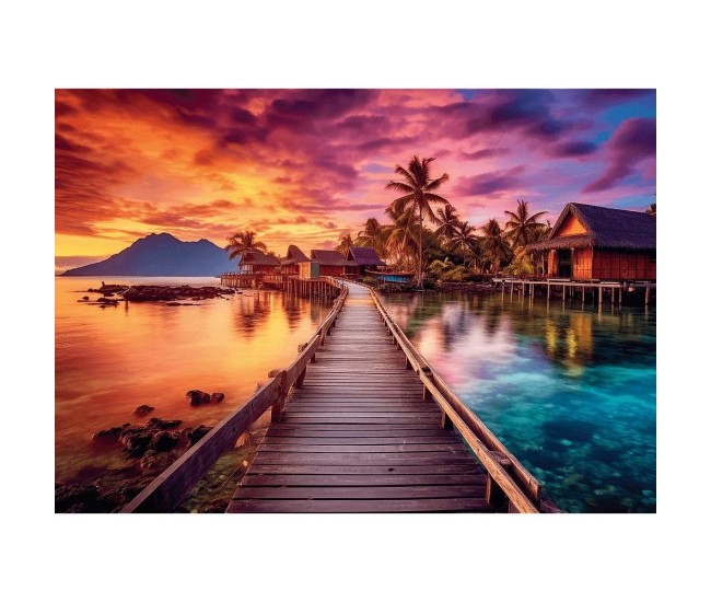 Puzzle trefl 1000 colectia sua apus de soare peste paradis poster inclus Puzzle trefl 1000 colectia sua apus de soare peste paradis poster inclus