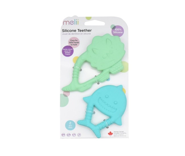 Set 2 jucarii dentitie silicon melii model dino + rechin Set 2 jucarii dentitie silicon melii model dino + rechin