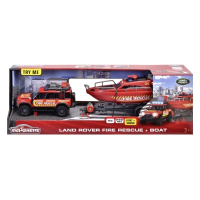Majorette set masina de pompieri land rover si barca de salvare Majorette set masina de pompieri land rover si barca de salvare