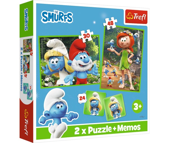 Puzzle trefl 2in1 memo strumfii si prietenii lui Puzzle trefl 2in1 memo strumfii si prietenii lui