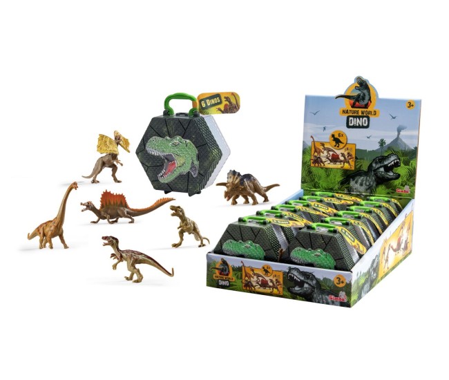 Nature world dino set 6 dinozauri in cutie piramida
