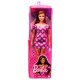 Papusa barbie fashionista satena cu rochie roz cu buline Papusa barbie fashionista satena cu rochie roz cu buline