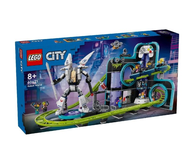 Lego city parc cu roller-coaster lumea robotilor 60421 Lego city parc cu roller-coaster lumea robotilor 60421