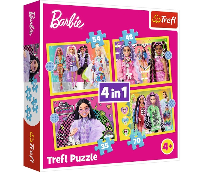 Puzzle trefl 4in1 barbie minunata lume Puzzle trefl 4in1 barbie minunata lume