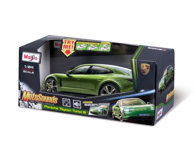 Maisto masinuta cu sunete si lumini porsche taycan turbo s scara 1 la 24