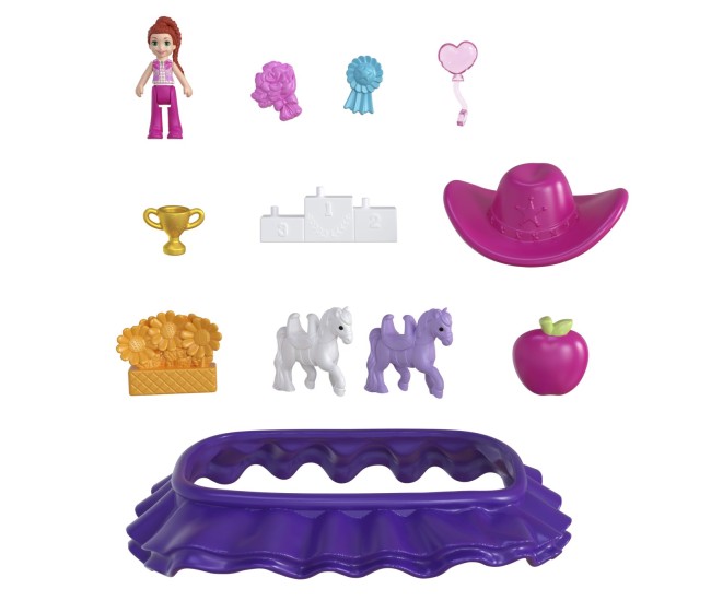 Polly pocket set gentuta animalut ponei la rodeo cu accesorii Polly pocket set gentuta animalut ponei la rodeo cu accesorii