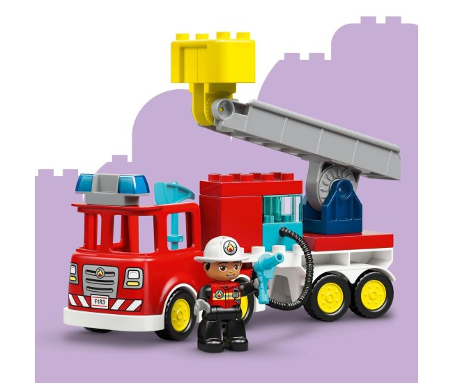 Lego duplo camion de pompieri cu furtun si pompier 10473