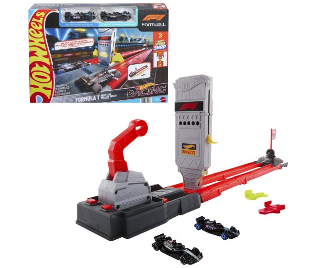 Hot wheels racing circuit de curse grid start formula 1 cu 2 masinute incluse