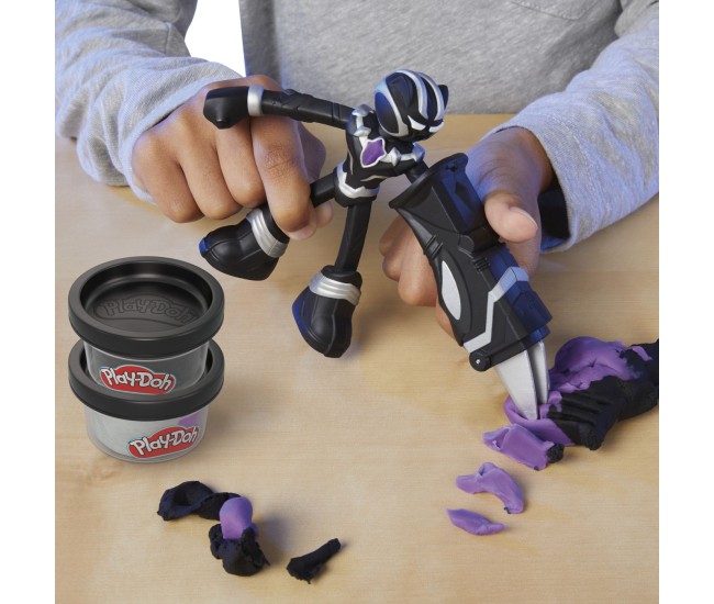 Play-doh marvel figurina flexibila cu accesorii black panther 10cm Play-doh marvel figurina flexibila cu accesorii black panther 10cm