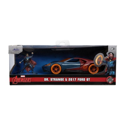 Jada marvel masinuta metalica ford gt scara 1:32 si figurina metalica doctor strange