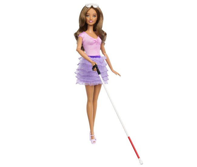 Barbie fashionistas papusa barbie cu baston pentru nevazatori