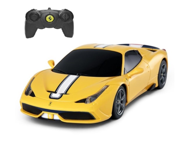 Masina cu telecomanda ferrari 458 speciale a galben cu scara 1 la 24 Masina cu telecomanda ferrari 458 speciale a galben cu scara 1 la 24