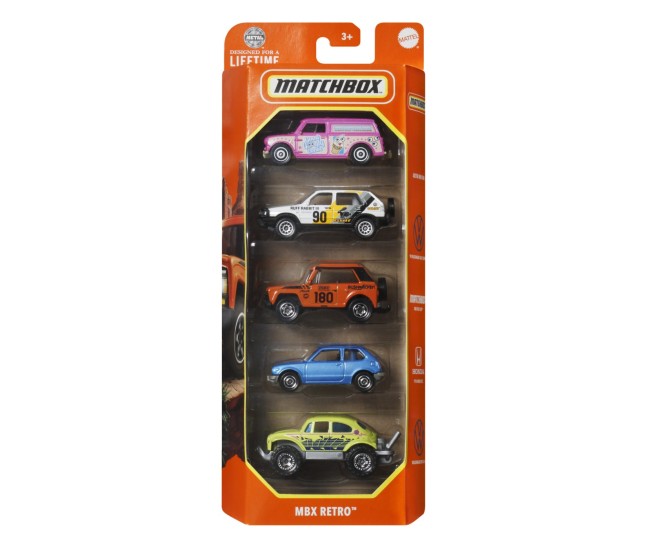 Matchbox set 5 masinute metalice mbx retro scara 1:64 Matchbox set 5 masinute metalice mbx retro scara 1:64