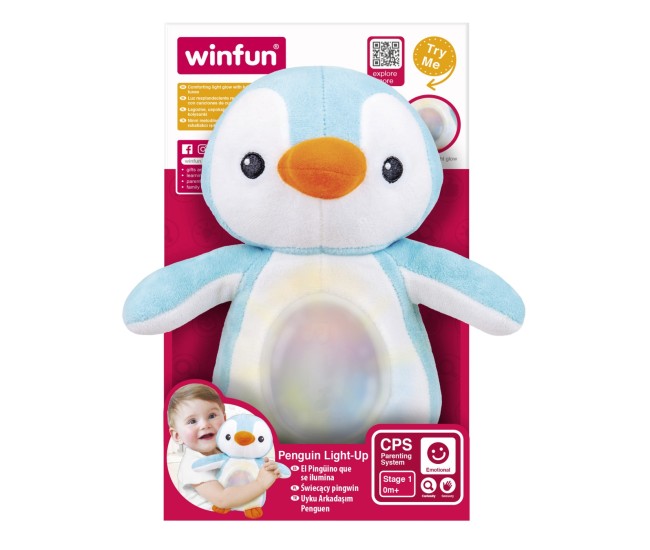 Winfun jucarie pinguin albastru cu sunete si lumini Winfun jucarie pinguin albastru cu sunete si lumini