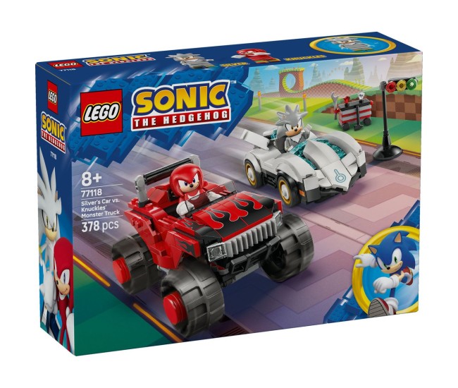 Lego sonic masina lui silver vs camionul gigant al lui knuckles 77118
