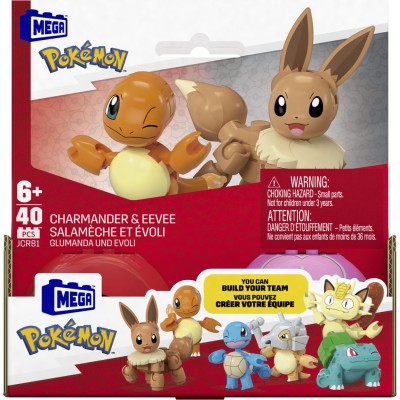 Pokemon mega set doua bile charmander si eevee 40 piese