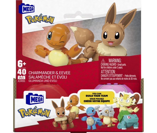 Pokemon mega set doua bile charmander si eevee 40 piese Pokemon mega set doua bile charmander si eevee 40 piese
