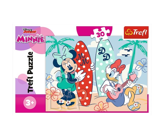 Puzzle trefl 30 minnie minnie la plaja Puzzle trefl 30 minnie minnie la plaja