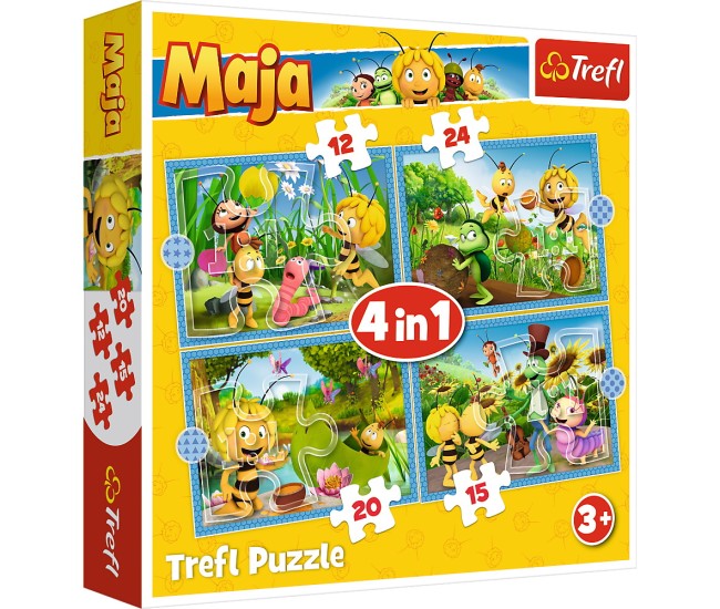 Puzzle trefl 4in1 aventurile albinutei maya Puzzle trefl 4in1 aventurile albinutei maya