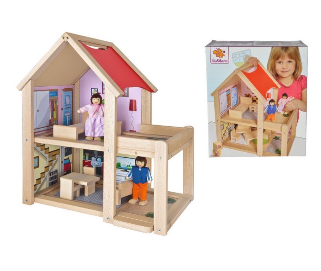 Casa si papusi din lemn Casa si papusi din lemn