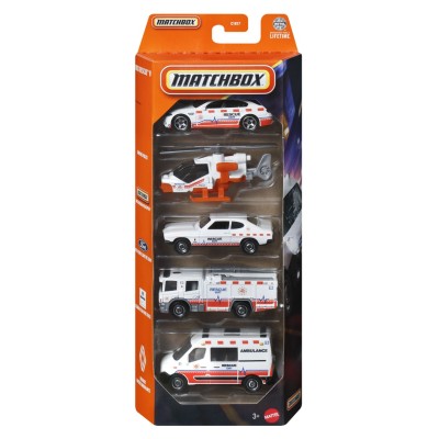 Matchbox set 5 masinute metalice rescue emt scara 1 la 64