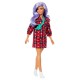 Papusa barbie fashionista cu parul mov si rochita cu stelute Papusa barbie fashionista cu parul mov si rochita cu stelute