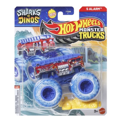 Hot wheels monster truck sharks vs dinos masinuta 5 alarm scara 1 la 64