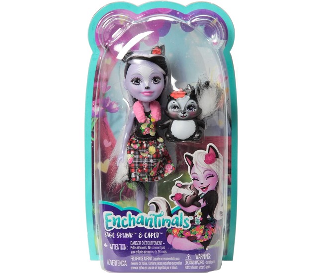 Enchantimals papusi cu animalute sage skunk si caper Enchantimals papusi cu animalute sage skunk si caper