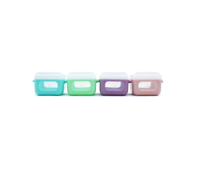 Set 4 recipiente silicon snap&go cubes, melii, 4*118 ml