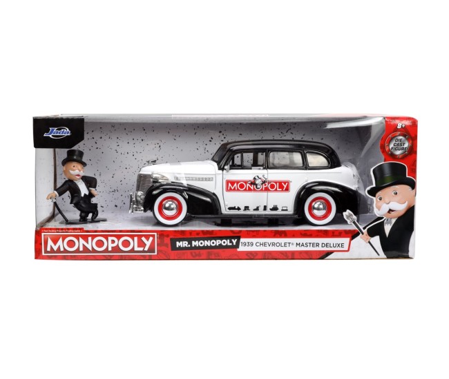 Jada set masinuta metalica chevrolet master deluxe 1939 scara 1:24 si figurina mr monopoly Jada set masinuta metalica chevrolet master deluxe 1939 scara 1:24 si figurina mr monopoly