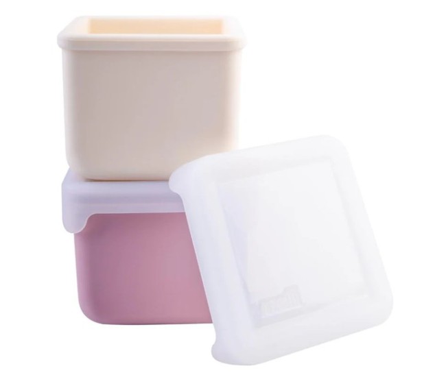 Set 2 recipiente silicon, melii, blush berry