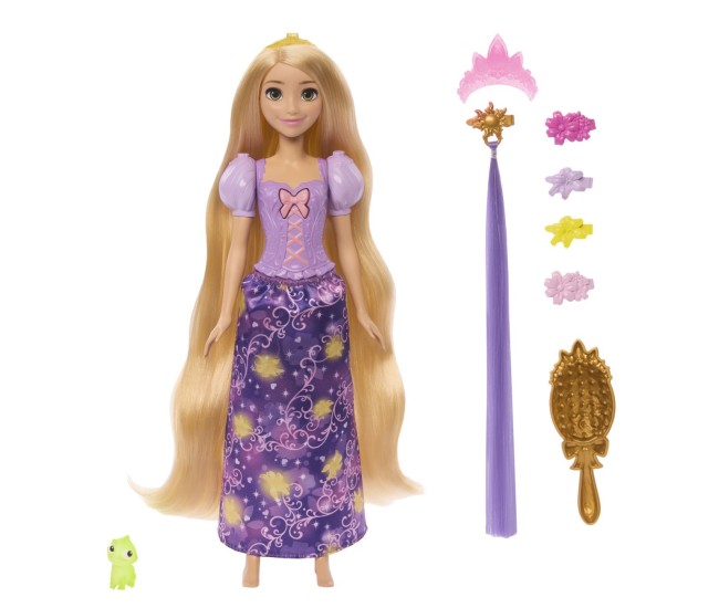 Disney princess set parul magic al lui rapunzel cu papusa si accesorii