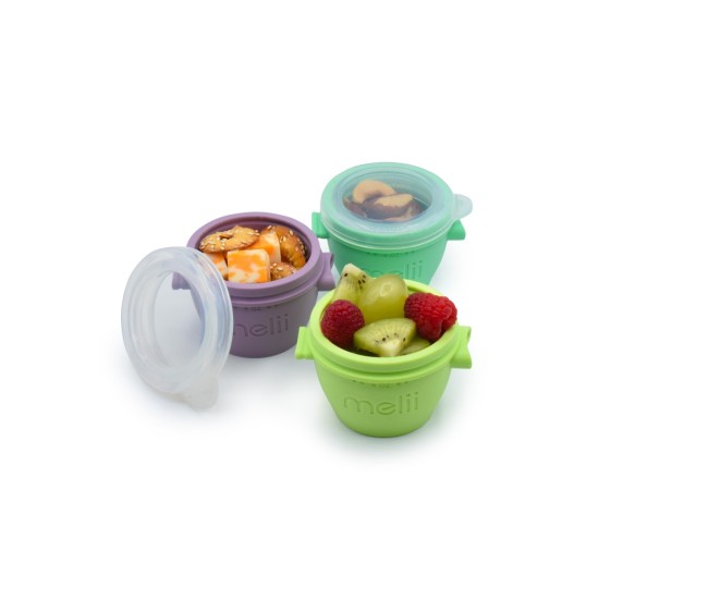Set 4 recipiente silicon snap&go, melii, 118 ml