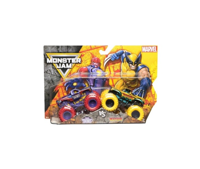 Monster jam set 2 masinute metalice the sentinels vs wolverine scara 1 la 65