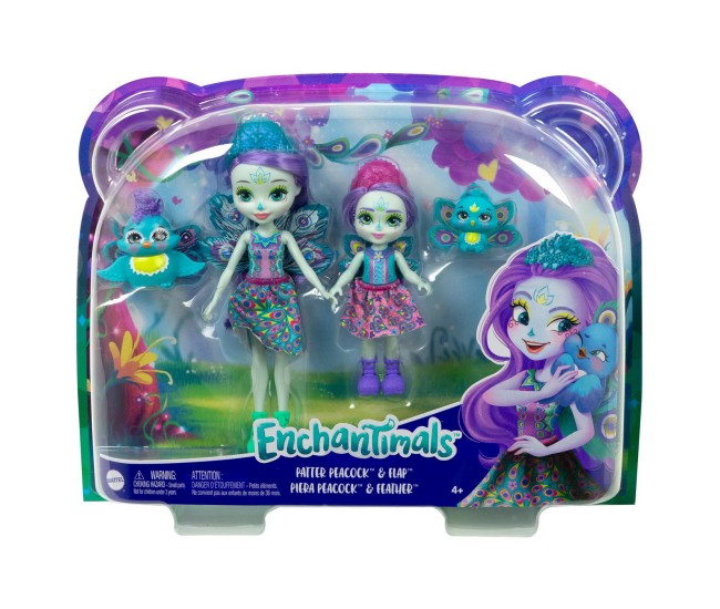 Enchantimals set papusi surori si animalutele lor patter peacock si flap si piera peacock si feather Enchantimals set papusi surori si animalutele lor patter peacock si flap si piera peacock si feather