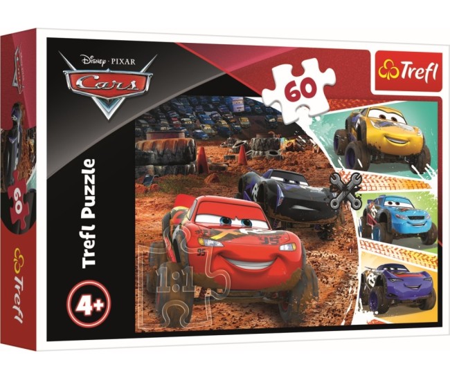 Puzzle trefl 60 fulger mcqueen cu prietenii Puzzle trefl 60 fulger mcqueen cu prietenii