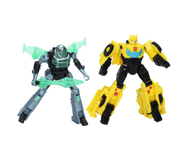 Transformers earthspark set 2 figurine bumblebee si mo malto Transformers earthspark set 2 figurine bumblebee si mo malto