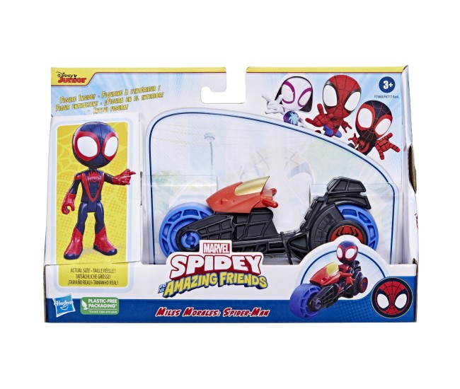 Spidey prietenii extraordinari set motocicleta si figurina miles morales spider man 10cm Spidey prietenii extraordinari set motocicleta si figurina miles morales spider man 10cm