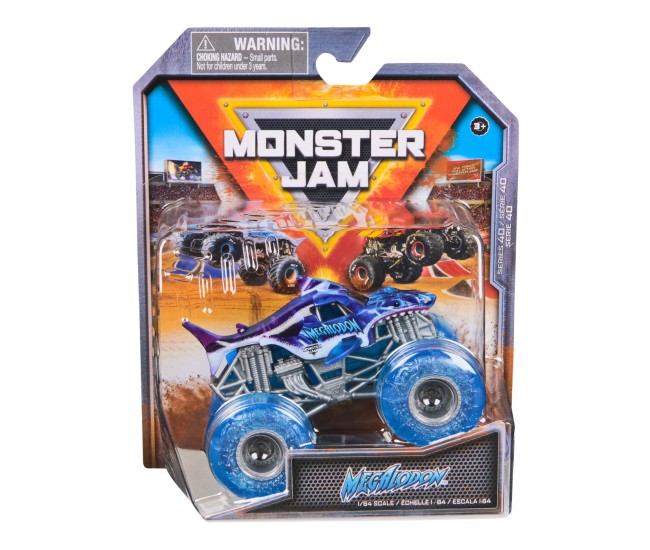 Monster jam masinuta metalica megalodon mov scara 1 la 64 Monster jam masinuta metalica megalodon mov scara 1 la 64