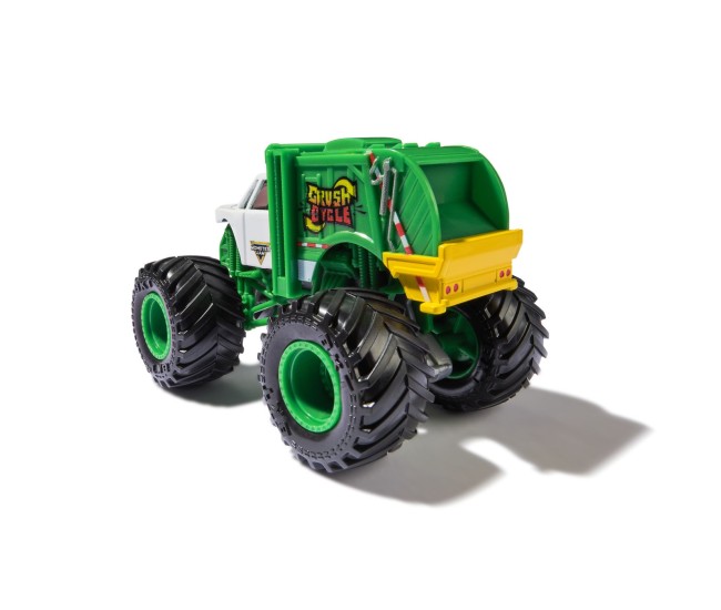 Monster jam on the job masinuta metalica crush cycle scara 1 la 64