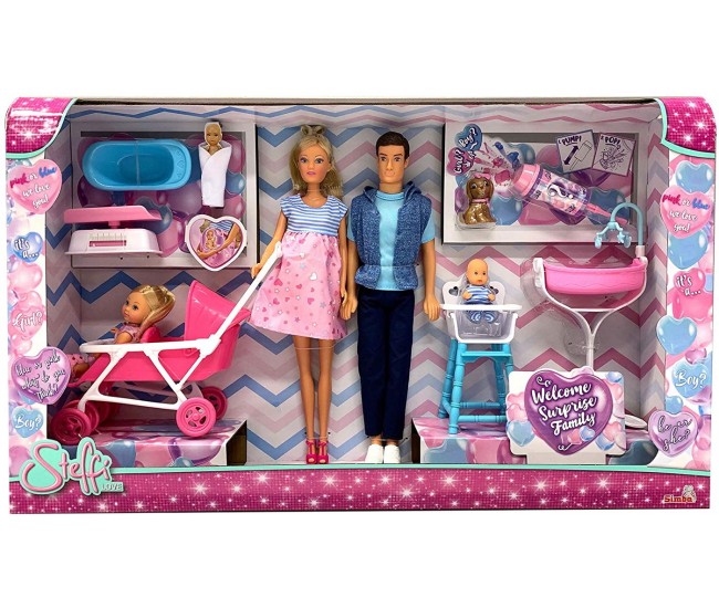 Set steffi love familie cu copilas nou-nascut surpriza Set steffi love familie cu copilas nou-nascut surpriza