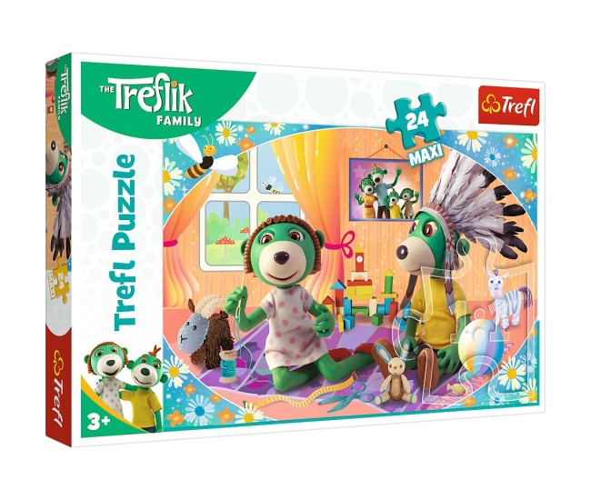 Puzzle trefl 24 maxi treflik familia fericita Puzzle trefl 24 maxi treflik familia fericita