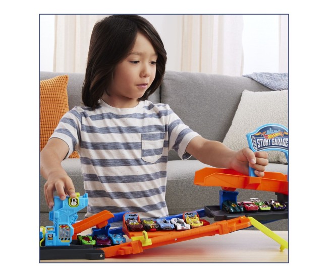 Hot wheels city transformarea garajului de cascadorii cu masinuta inclusa
