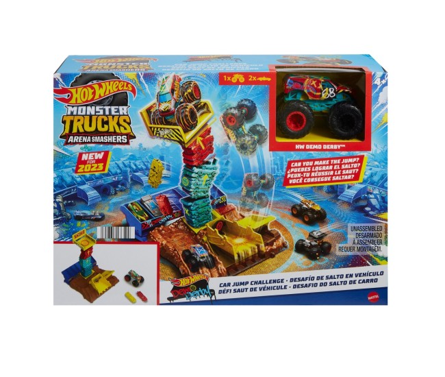 Hot wheels monster truck arena smashers provocarea saritura cu masina