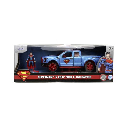 Jada dc set figurina metalica superman si masinuta 2017 ford f 150 raptor scara 1:32